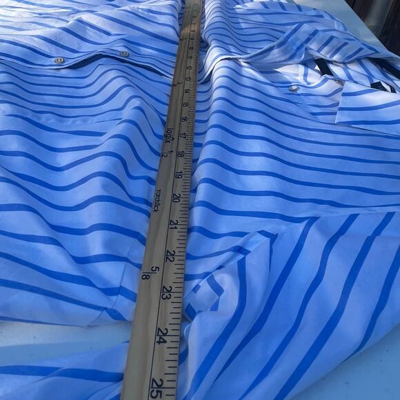 TALBOTS PERFECT SHIRT FRENCH STRIPE PEARL GOLD BUTTONS PROFESSIONAL SZ  18W - Picture 8 of 11